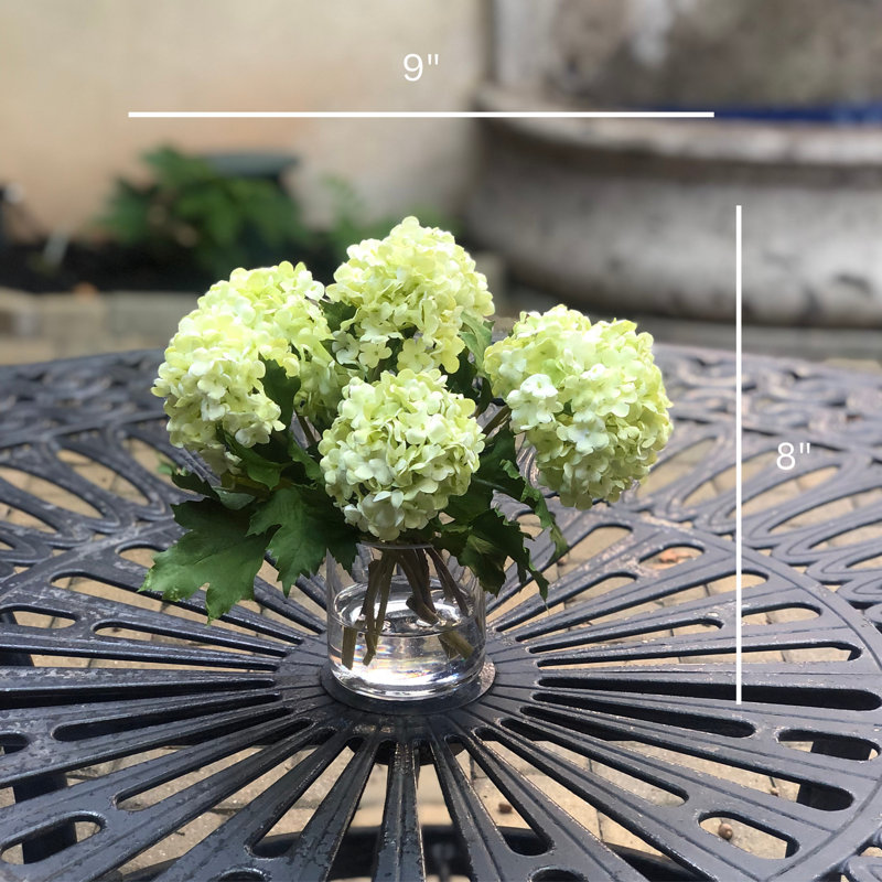 Silk hydrangeas arrangement in vase