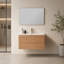 Meuble-lavabo simple mural et flottant pré-assemblé de 36 po avec comptoir en céramique