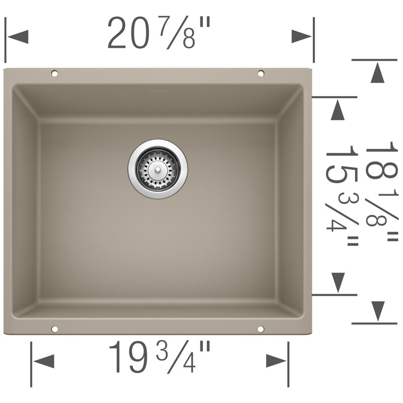 Precis SILGRANIT 21" Single Bowl Undermount Kitchen Sink, Truffle
