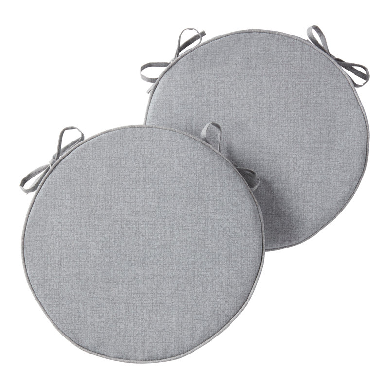 Outdoor Round Dining Chair Seat Pad, Heather Gray