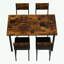 Ensemble de table de salle à manger 5 pièces en métal et bois avec table rectangulaire et 4 chaises