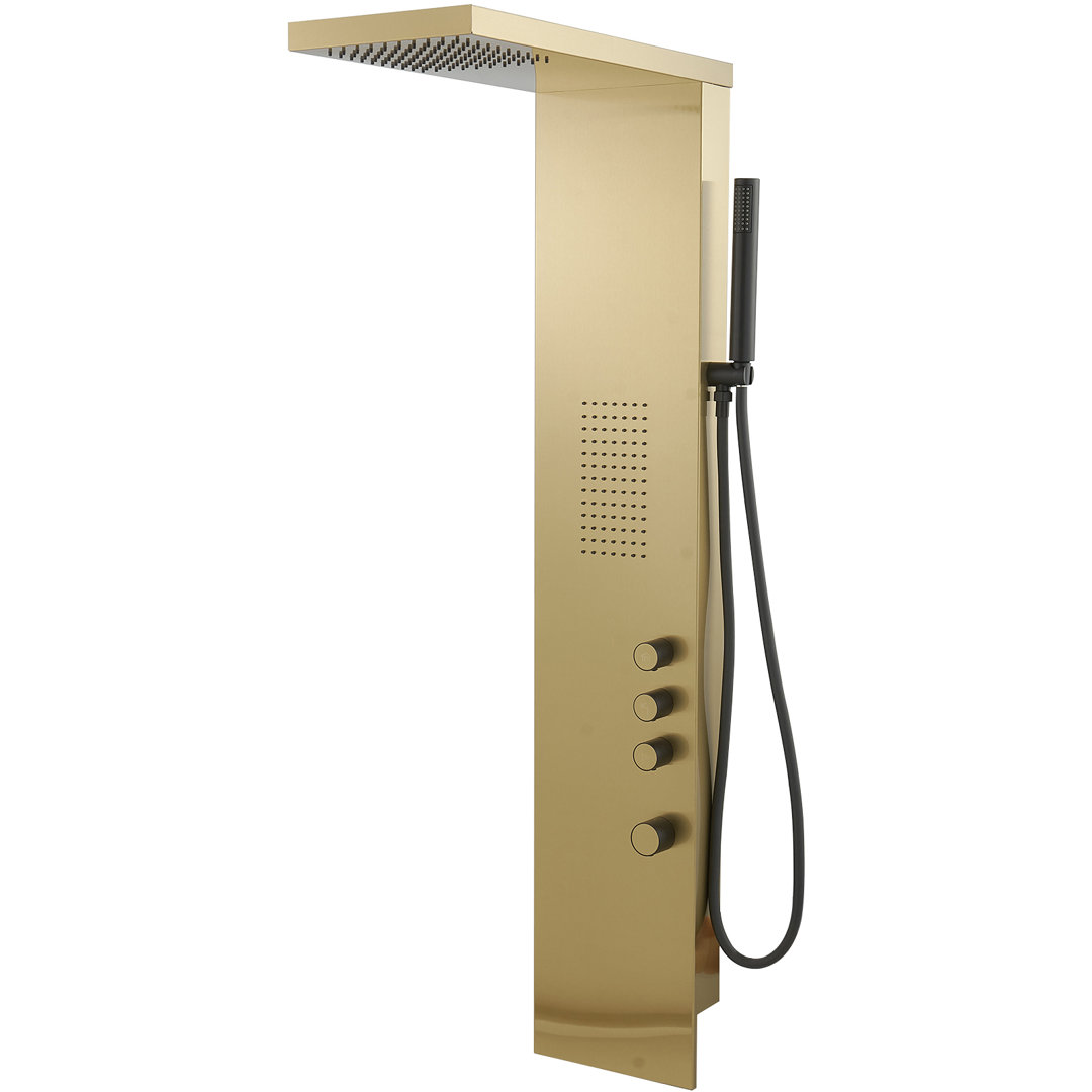 52.55" Shower Panel  shower system  with Fixed Shower Head VIBRANTBATH Finish: Brushed Gold