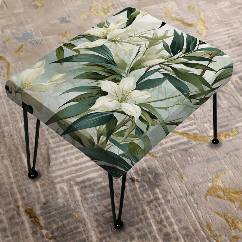 Bamboo Whispers Tropical Pattern - Tropical Rectangle Ottoman