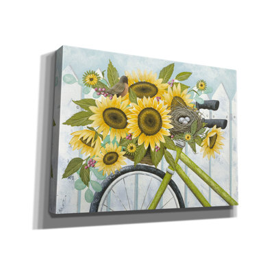  'Basket Of Sunflowers' by Tanya Nyp Canvas Wall Art, 54" x 40"