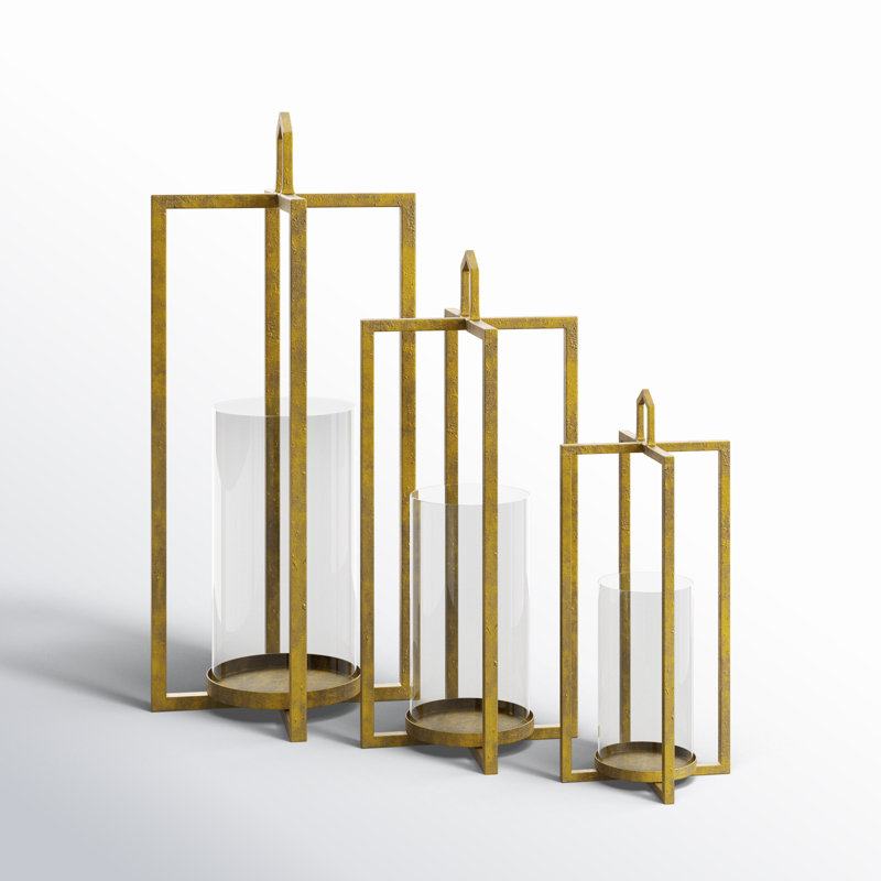 3 Piece Iron Tabletop Lantern Set