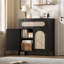 Ensemble de 2 buffets en rotin avec portes à tiroirs et armoire de rangement à tablettes réglables