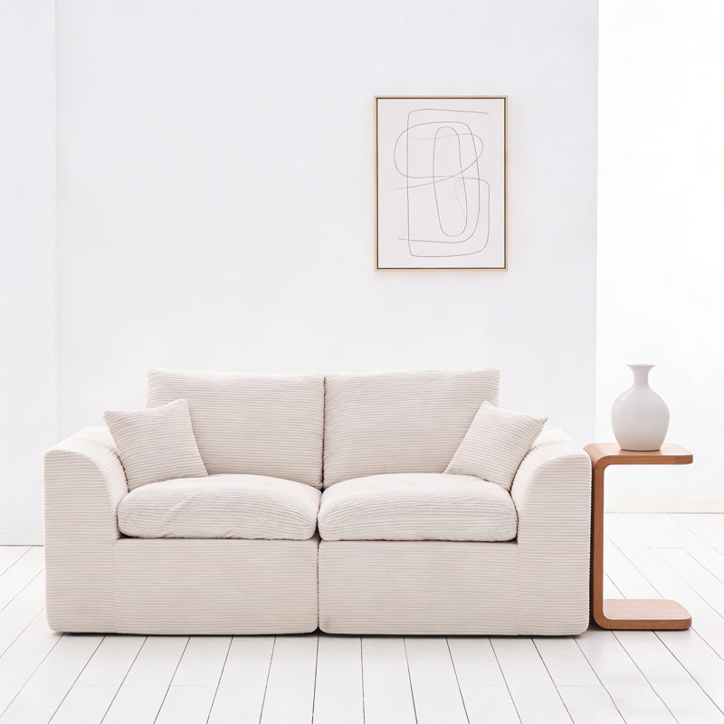 Canapé modulaire modulaire Cloud Couch, canapé moderne Comfy Cloud, 2 places avec housses de coussin Mobilier amovible pour le salon, la chambre à coucher, les appartements, les dortoirs, aucun assemblage requis