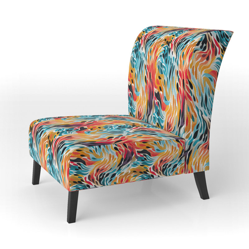Fauteuil de chambre rembourré Rainbow Cheetah Waves