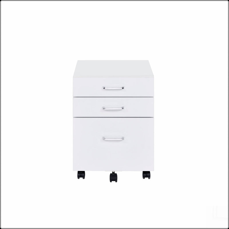 Classeur à finition blanche et chrome Tennos