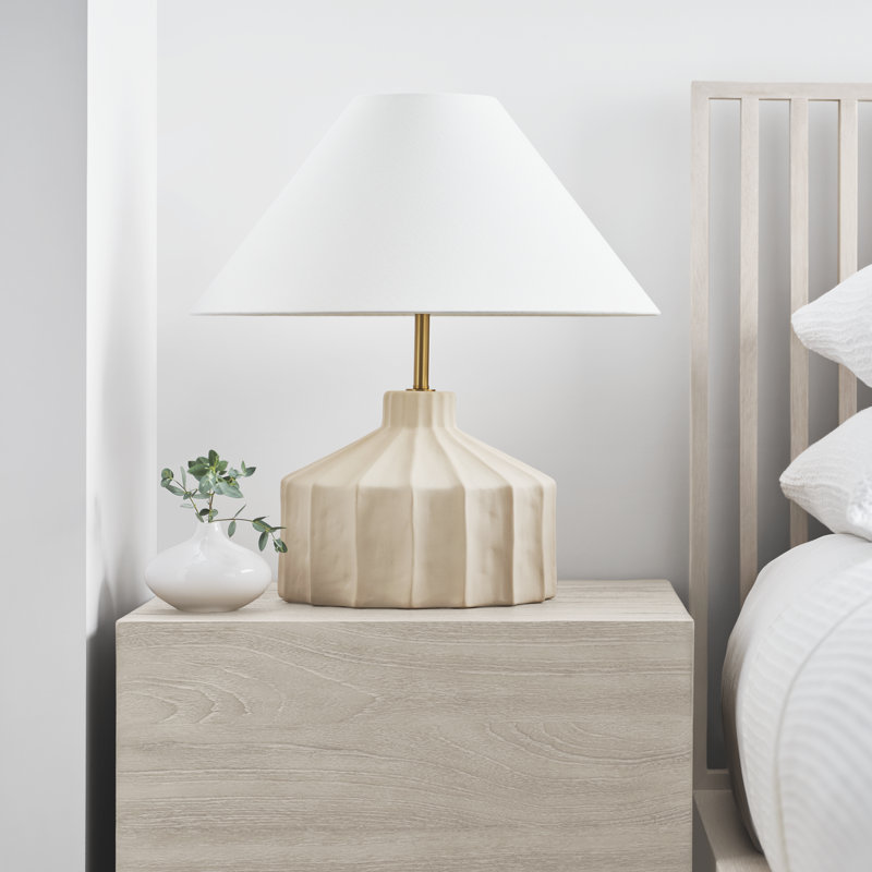 Leesa Ceramic Table Lamp, 18.5" H x 19.5" W x 19.5" D, Matte Concrete