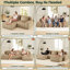 Canapé modulaire avec chaise longue 114 po en velours côtelé beige-131415484