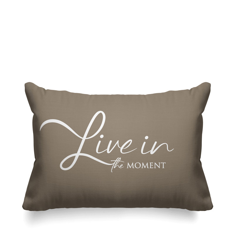 Housse et insert de coussin rectangulaire extérieur Aspire Live in the Moment, Beige