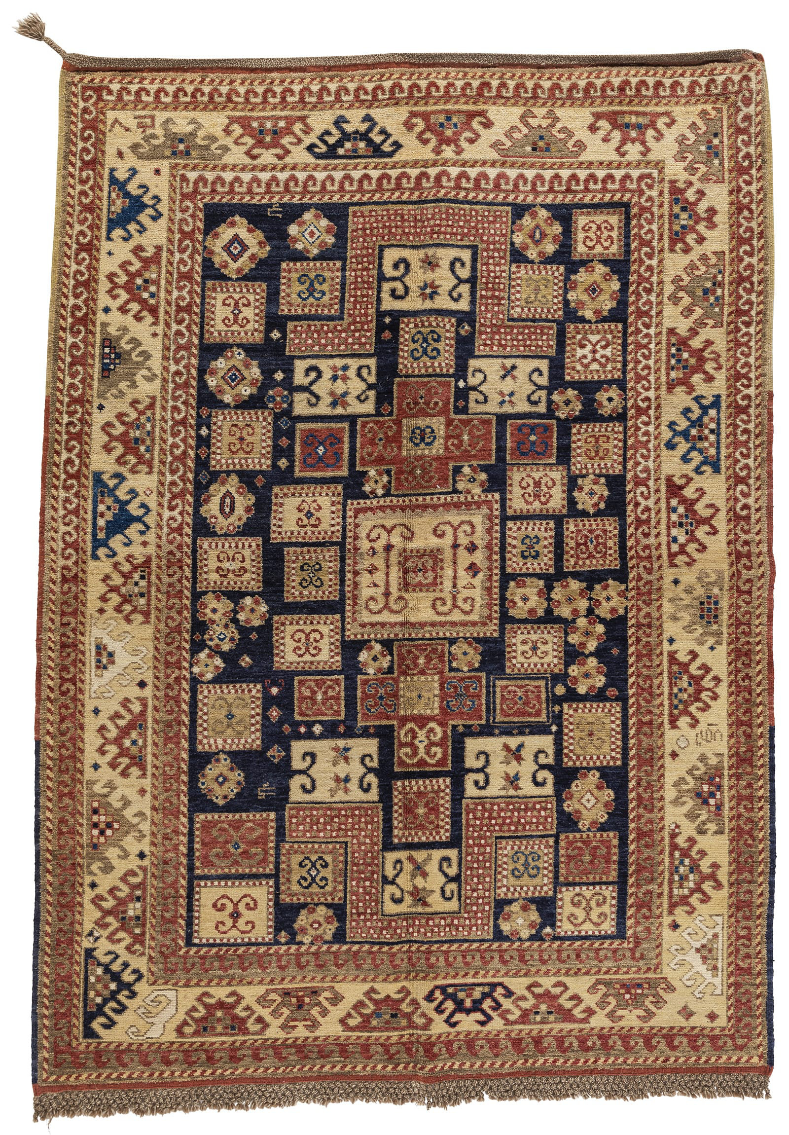 Cotton Linen Area Rug with Tassel Persian Carpet Original Design Tribal  Texture Easy to Edit and