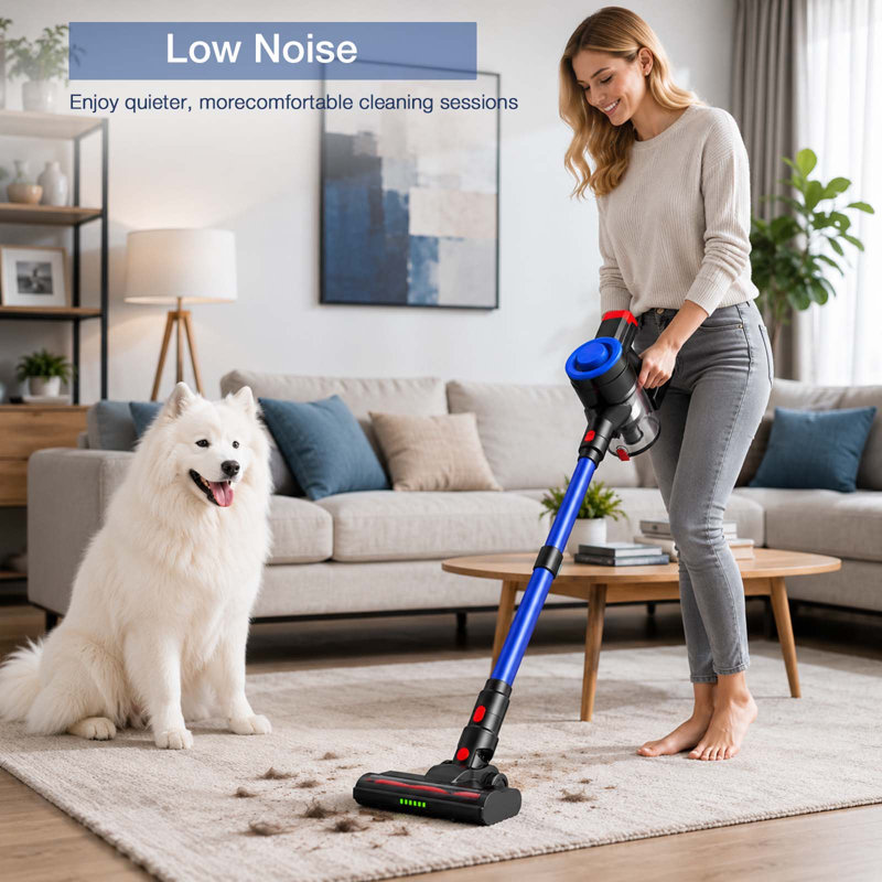 Aspirateur balai sans fil Maircle, 550 W/45 kPa, autonomie de 50 min, avec écran DEL, léger et rechargeable, idéal pour les tapis et les poils d'animaux.