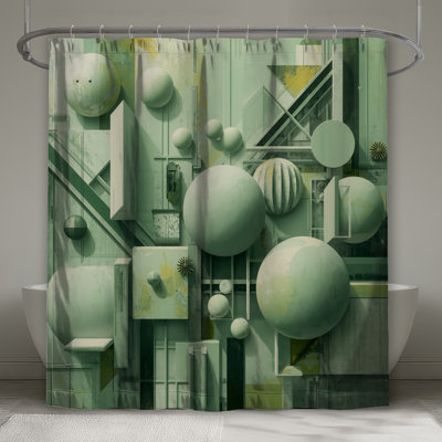 Rideaux de douche à motif géométrique