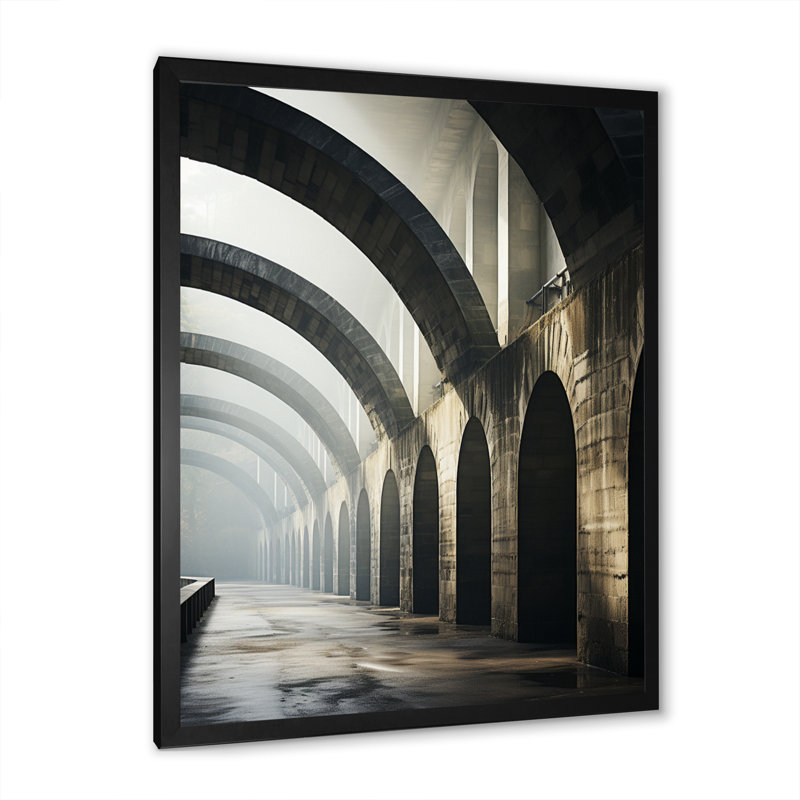 Klarita Beige Bridge Majestic Arch Graphite, H 32 po x l 24 po x P 1 po, Cadre photo noir