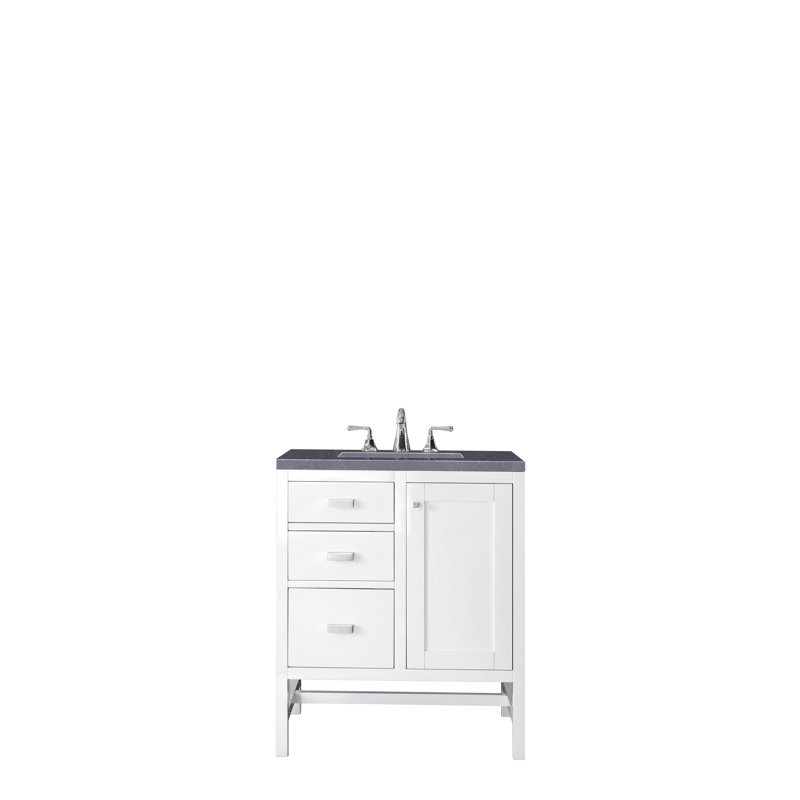 Addison 30'' W Vanity, Charcoal Soapstone, Glossy White, 8" Widespread