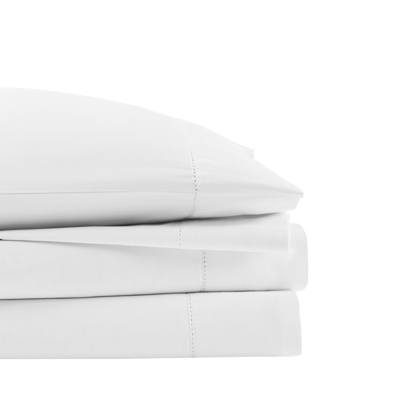500 Thread Count Egyptian-Quality Cotton Deep Pocket Sheet Set, Queen, White