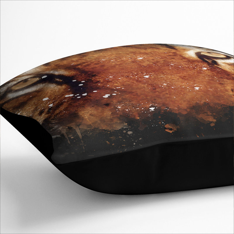Tiger Vol.6 Scatter Cushion, 40cm H x 40cm W x 15cm D, Black