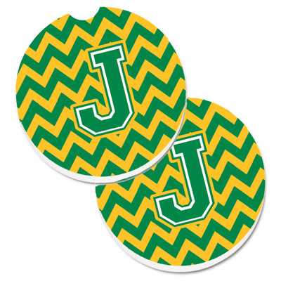 Ceramic Round 2 Piece Car Coaster Set