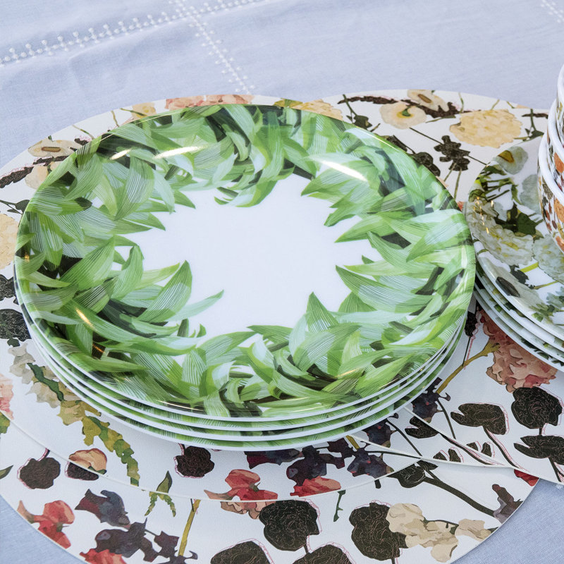 Assiette à salade Jura Pura Vida, Floral, Vert