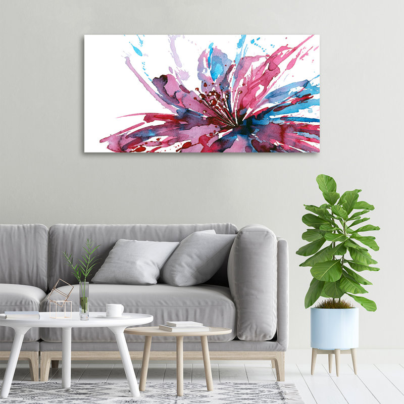 Abstract Flower - Print, Canvas, 50cm H x 100cm W x 2cm D