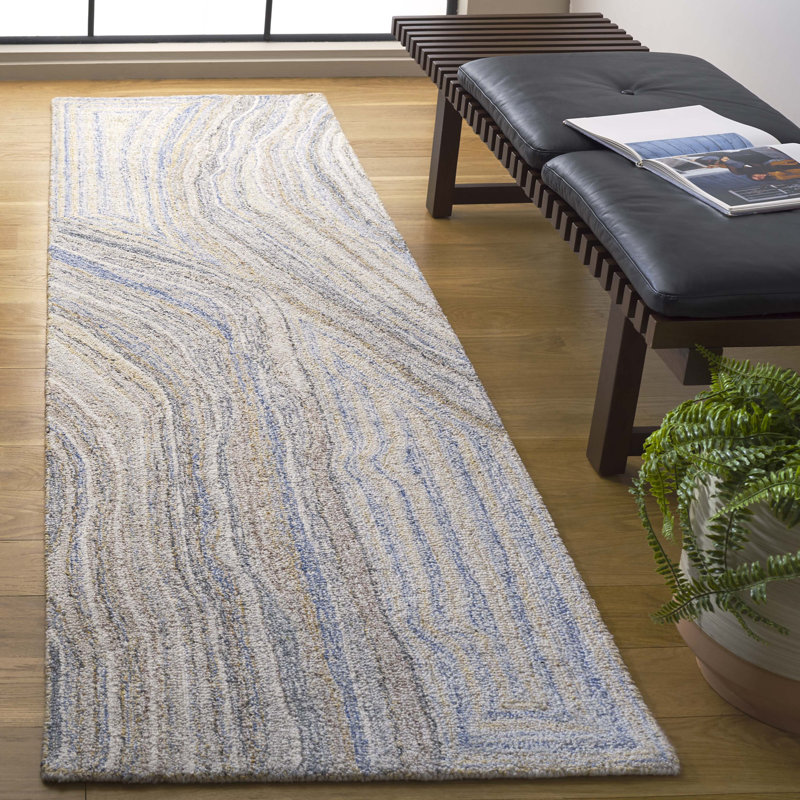 Tapis beige / gris Naaliyah 805, Tapis de couloir 2 pi 3 po x 8 pi