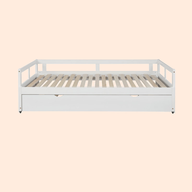Lit de jour simple avec lit gigogne, Blanc