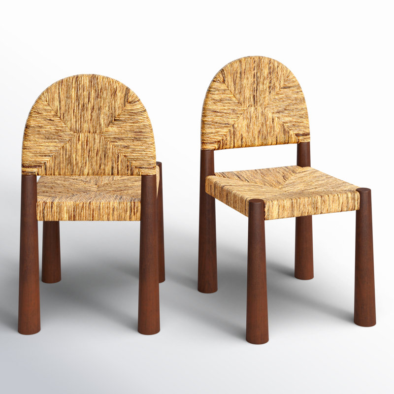 Chaise d'appoint Jeane, Bois massif brun