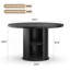 Table de salle à manger ronde 43 po pour 4 personnes, petite table de cuisine en bois avec base en métal robuste, table de salle à manger ronde moderne pour salle à manger, assemblage facile-262891833