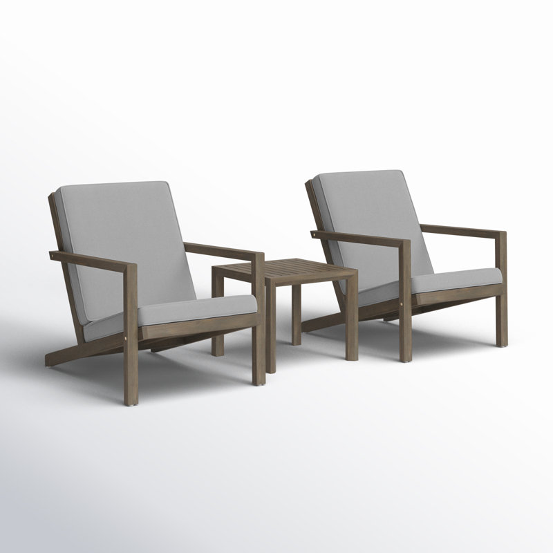 Aubrieana 3 Piece Seating Group with Cushions, Gray, Brown