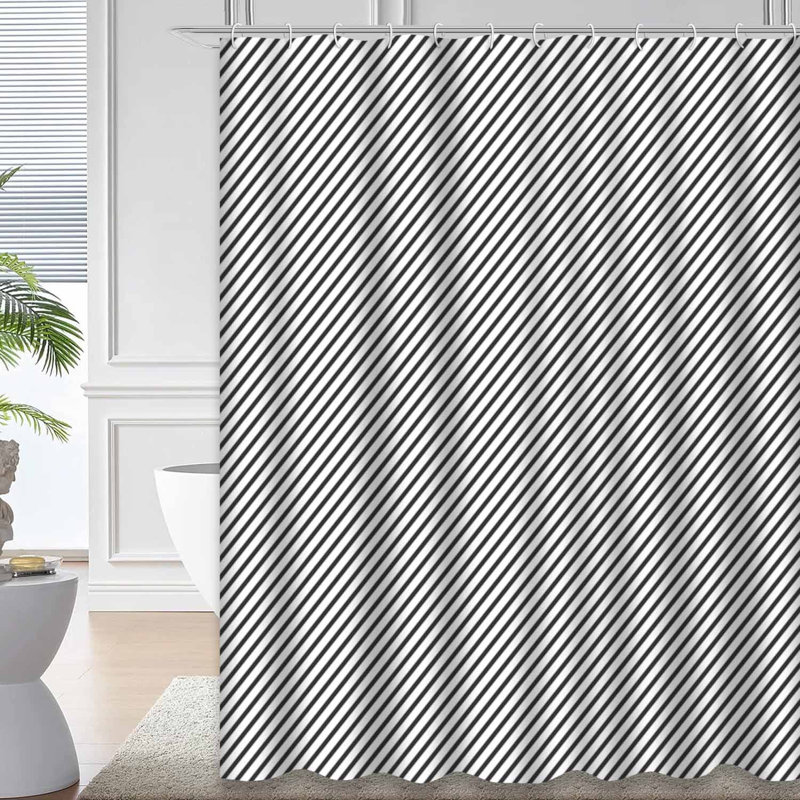 Rideau de douche Diagonal Stripes, L 72 po x l 72 po