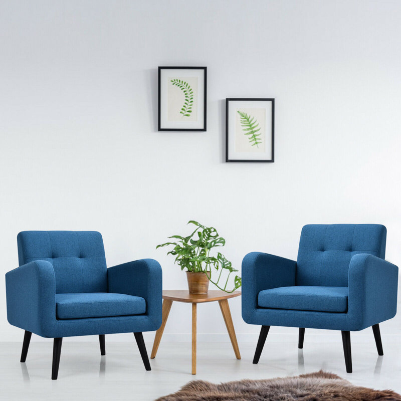 Fauteuil Bugrane, Mélange de lin bleu