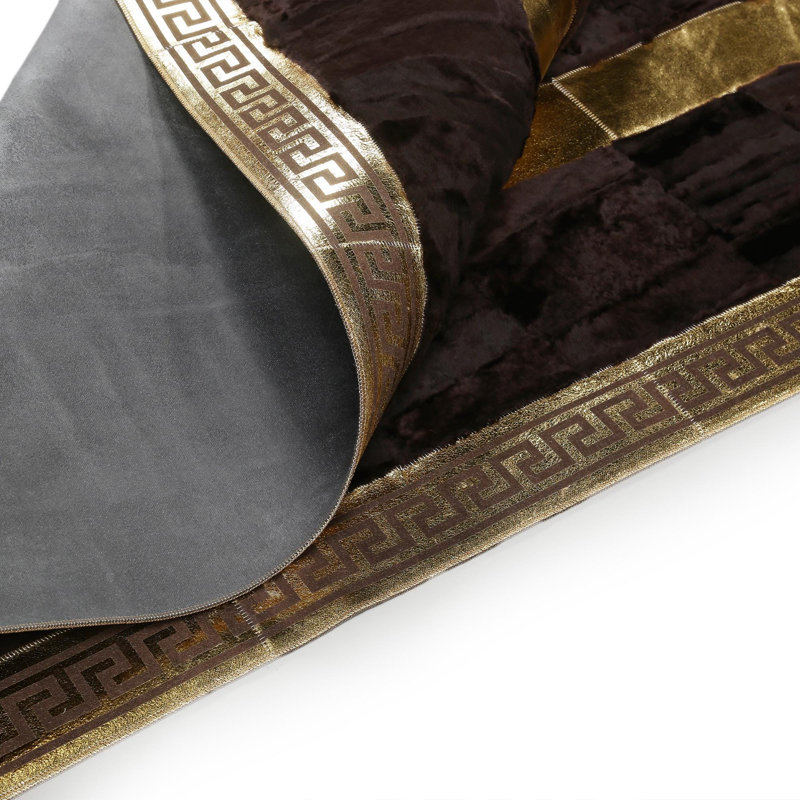 Tapis toscan en cuir brun foncé fait à la main, Rectangle 7 pi 10 po x 10 pi 4 po