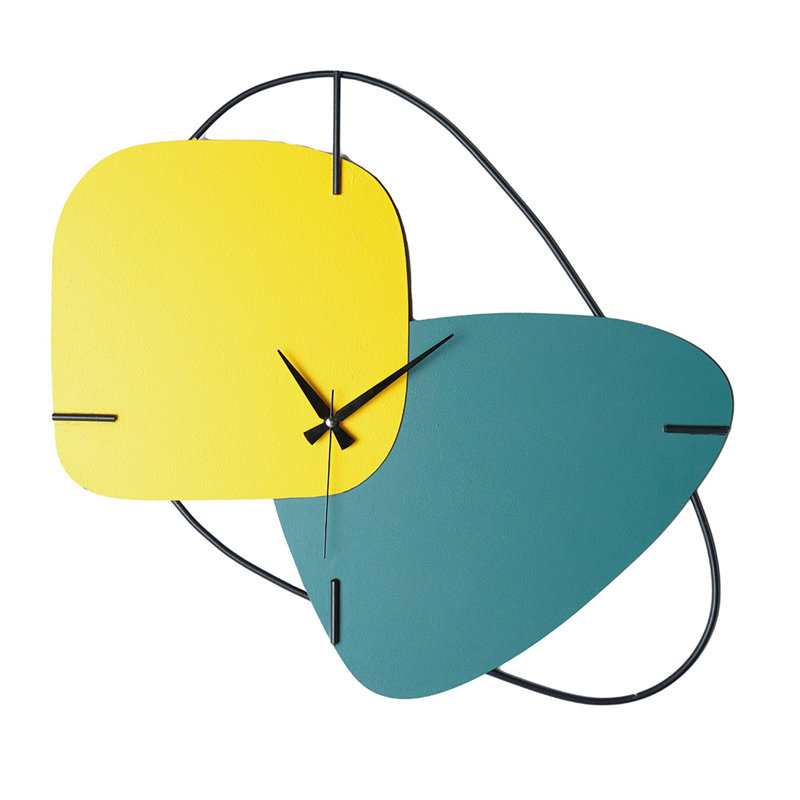 Horloge murale décorative, Jaune/vert