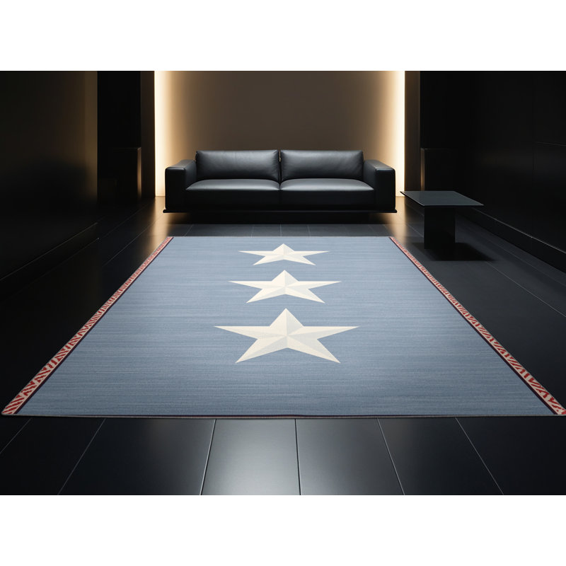 Soft Plush Farner July 4Th Modern & Contemporary Abstract Area Rug in Gray – Gray Binding, 2x5