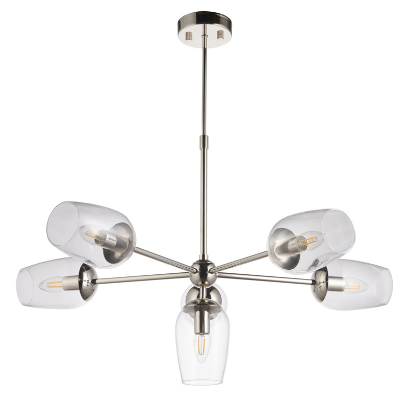 Krini 6 - Light Sputnik Chandelier, Bright Nickel