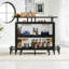 Table de bar en forme de L avec porte-verres et tablettes-408954834
