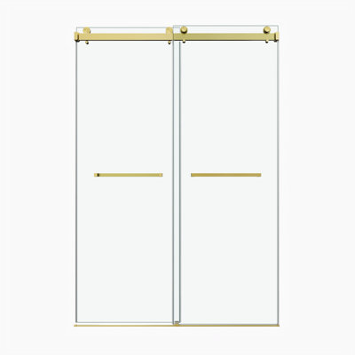Frameless Double Sliding Shower Door with Premium Tempered Glass