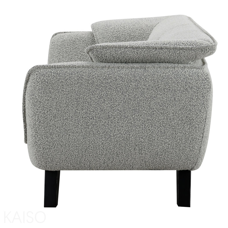 Causeuse Boucle gris clair, Boucle gris clair, H 34 po x l 65 po x P 34 po