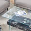 Table basse moderne en verre avec design double couche et rangement spacieux pour les salons contemporains-1058691634