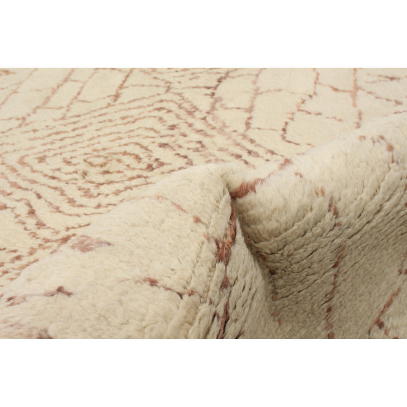 Tapis décoratif en laine noué à la main de conception unique 10 pi 1 po x 14 pi 8 po Détricia New Age