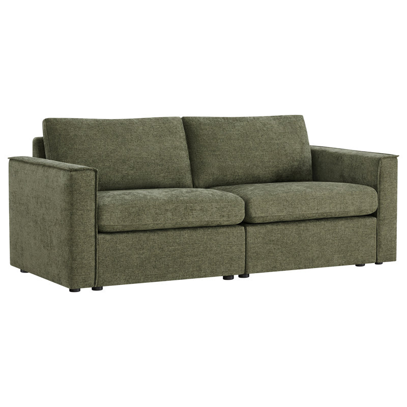  Luxe 2-Piece Modular Upholstered Sectional Sofa, Green