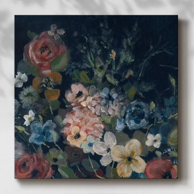 «Vintage Navy Blossoms II», reproduction sur toile