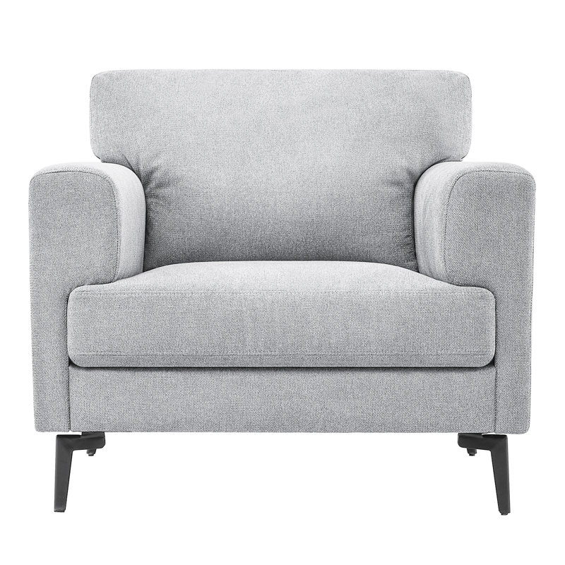 Blannie Upholstered Accent Chair, Light Gray Linen Blend