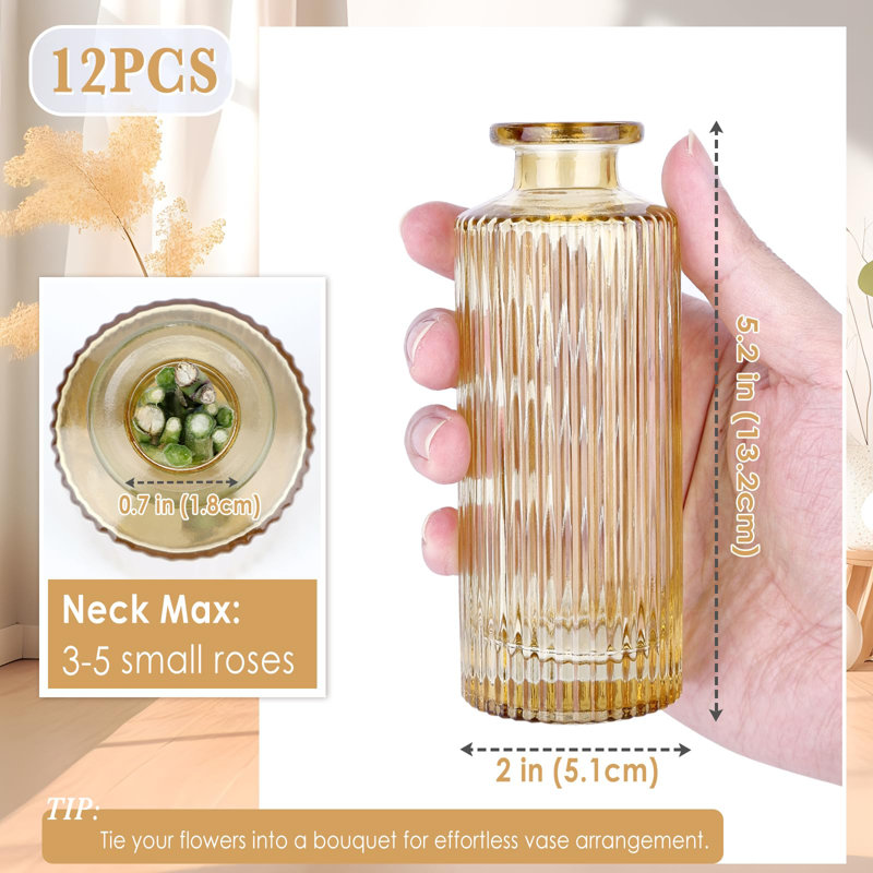 Ensemble de 12 vases en verre Bud, Doré
