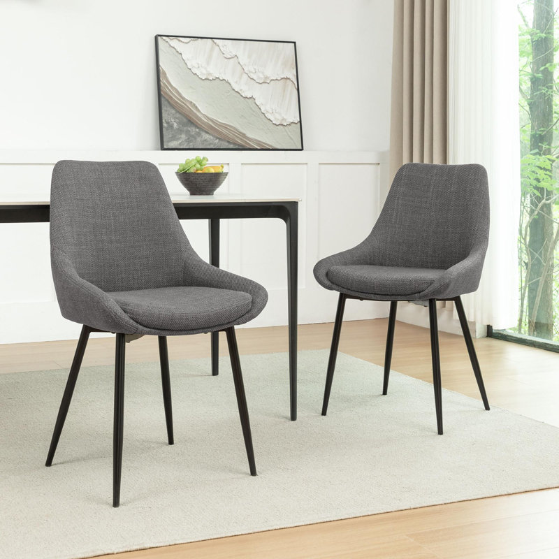 Chaises de salle à manger Ventanna, Gris foncé