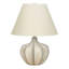 H 21 po, lampe de table, résine crème, abat-jour ivoire / crème, lampe de table