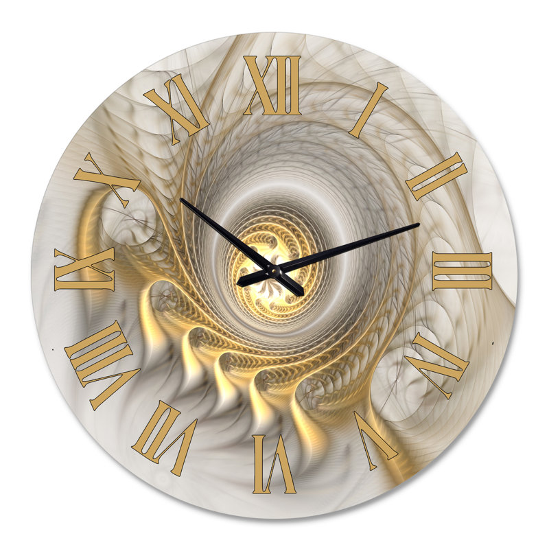 Glowing Fractal With Recursive Curves - Modern wall clock, Large