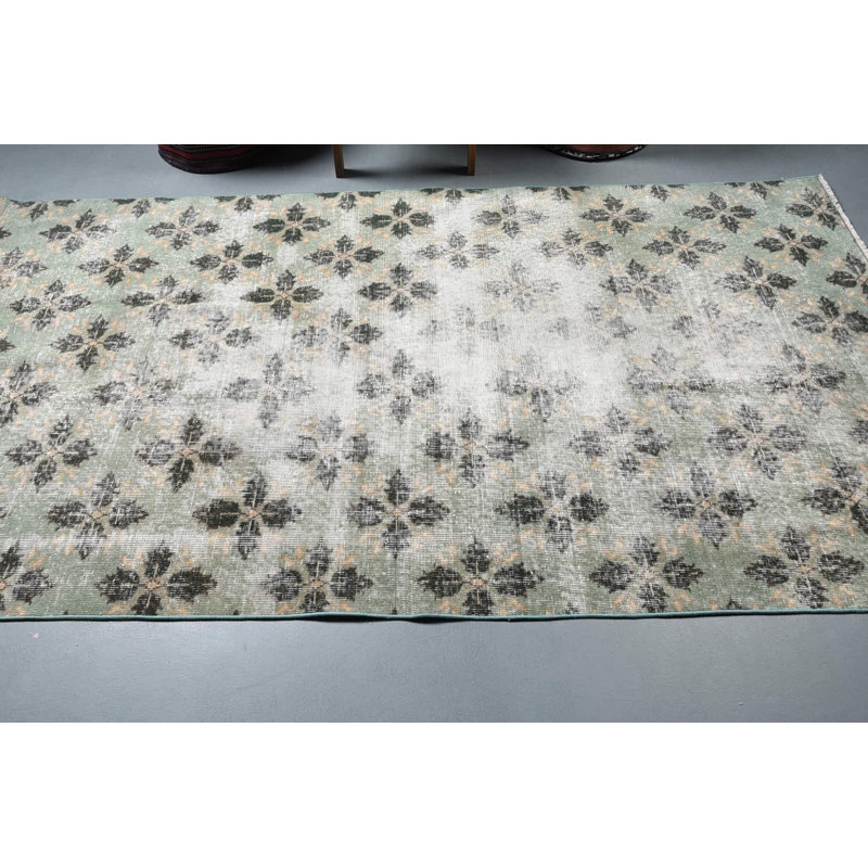 Tapis turcs, tapis de chambre à coucher, tapis oriental, tapis rétro, tapis vert, tapis 4,4 pi x 8,2 pi
